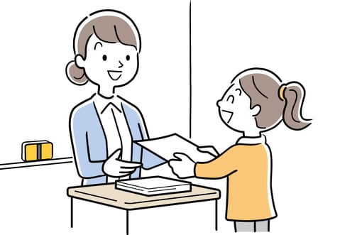 先生と生徒のイラスト