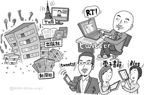 NEW MEDIAの台頭 イラスト