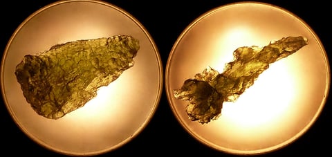 Moldaviten aus Besednice und Koroseky (beide: Böhmisches Streufeld)