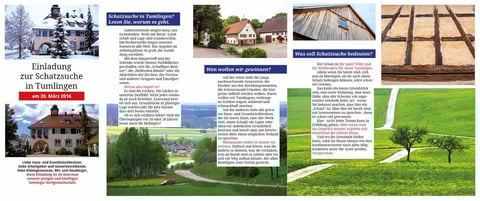 Werbung für die Dorfgemeinschaft Tumlingen. Text. Gestaltung. Fotos. Druck.