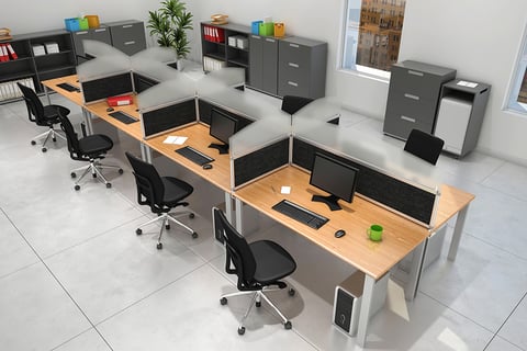 séparation en verre pour bureau