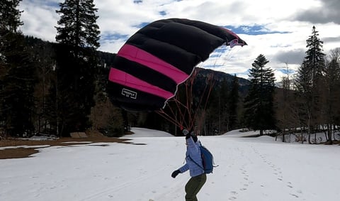 test du parawing ELEMENT FREEFLY 2,8 à Autrans, vent de sud