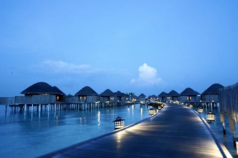 モルディブの水上コテージ