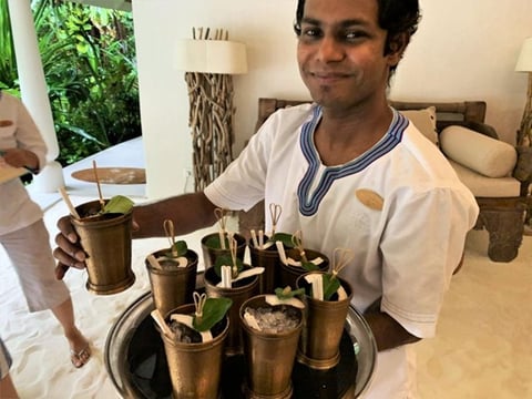 モルディブ・リゾートのウェルカムドリンク