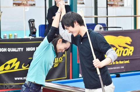 優勝のスミヨシチームの、米田理沙（左）&鈴木謙吾