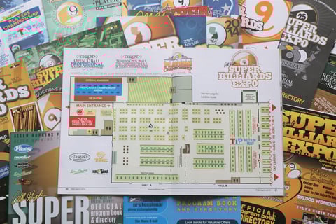 SBE各年のプログラム。中央は会場見取り図