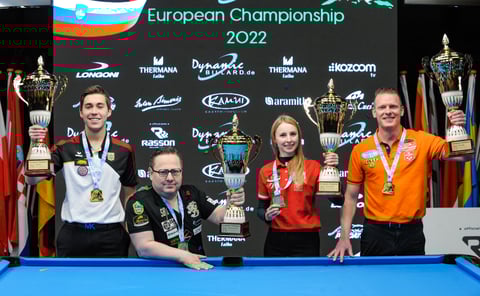 ↑各カテゴリーの9ボールチャンピオンたち 　©2022 EPBF