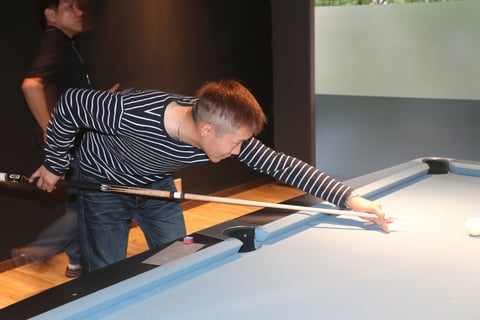 ザンボッティで撞く小川名人