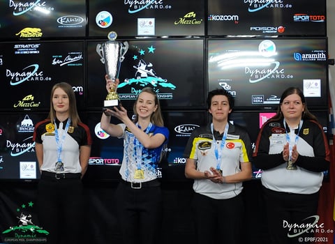 女子9ボール。フェフィロヴァは自身初の欧州タイトル ©EPBF 2021