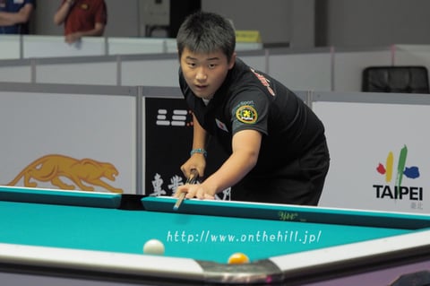 Taiki Tanaka from Japan won 2016 Asian 9-ball Championship　Photo courtesy of  On the hill !