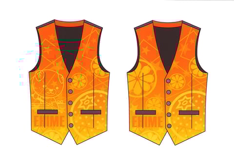 右側が本採用されたデザイン。左側はキャラクター入りのもの。他にもいくつかデザイン候補があった