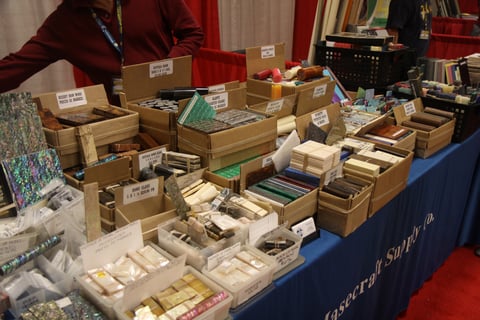 ビリヤードエキスポに出展していたインレイパーツ屋のブース