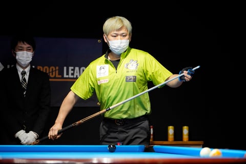 BEASTSの青木亮二　©2021 JAPAN POOL LEAGUE