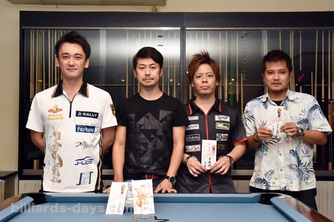 2016年MAX部門入賞者。優勝は翁長良行（JPBA。左2）