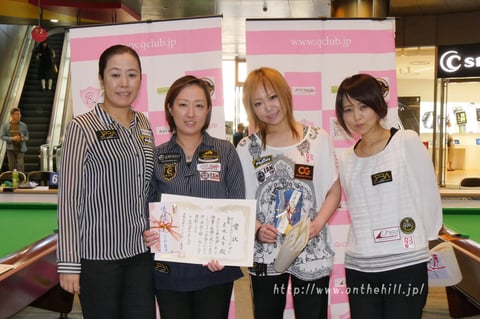 Miyuki Kuribayashi (second from the left) won 19th Kyusyu Ladies Open　Photo Courtesy of On the hill !