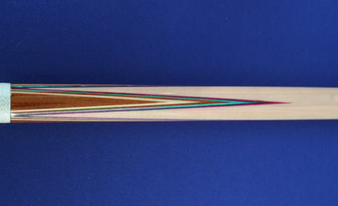 ブランズウィック社の伝統配色。ベニヤは外側から【紫・ 青緑（ティール）・ 茶（マホガニー）・ ナチュラル】