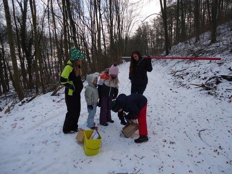 Auch Kinder können bei der Nistkastenreinigung tatkräftig mithelfen. (20.1.2017)