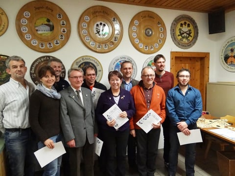 Von links: Birgit Wojtas, Manfred Klee, Karl Stegmann, Rudolf Kordein, Christine Weiß, Josef Lang und Sebastian Neiswirth