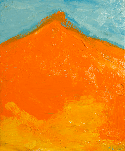 Mont Fuji, oil on canvas, 18 by 15 in.