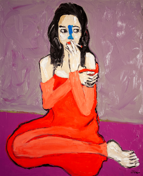 Mariacarla Boscono, oil on canvas, 28 1/2 by 23 1/2 by 1 1/8 in.