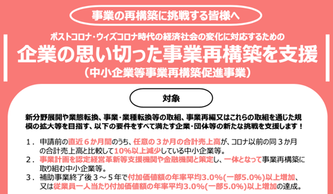 事業再構築補助金の概要