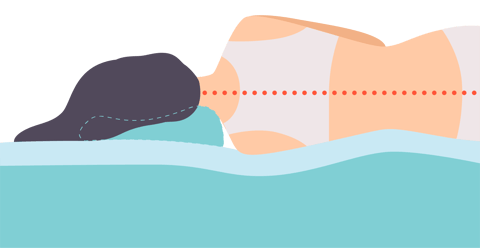 横向けに寝てもカラダの線はまっすぐ
