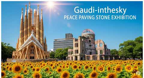 2024年開催：スペインバルセロナの町並みを竹素材で再現！ イルミネーション&ワークショップイベント 天空のガウディ平和への道しるべ展