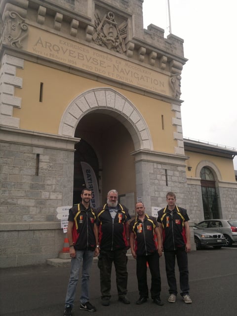 Teilnehmer am Kantonalen Schützenfest Genf 2014 (v.l.n.r.): Martin, Ueli, Markus, Davide
