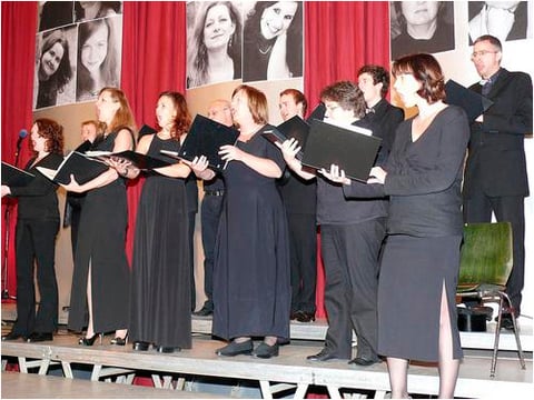 Unter dem Motto »Johannes Brahms und noch viel mehr« stand das 16. Neujahrskonzert des Johannes-Brahms-Chores Karlstein, das dieser zu seinem 20. Jubiläum in der Bayernhalle präsentierte. Foto: Doris Huhn