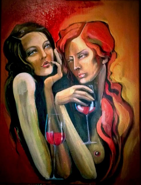 Together alone  80x60 cm Acryl