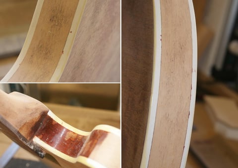 Die Bindings müssen so sauber wie möglich sein.  Die Rotverfärbungen würden später sehr stören.