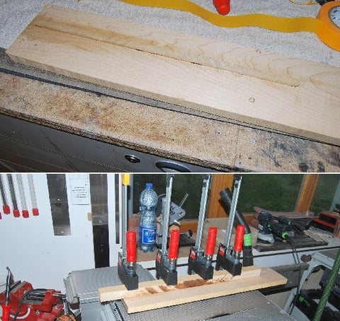 Im Anschluß wird der Kanal mit einem Ahornstreifen verschlossen.