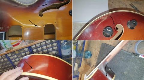 Einige der Bruchstellen die sichtbar waren. Es haben sich noch weiter dazugereiht.