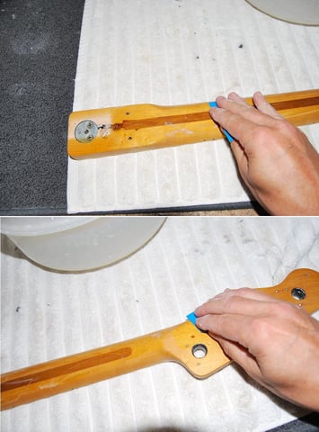 Der Neck kann nun geschliffen ...