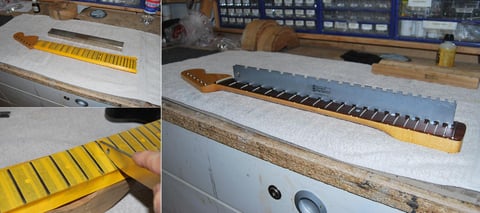 Abschließend werden noch die Bundkronen abgerichtet. 