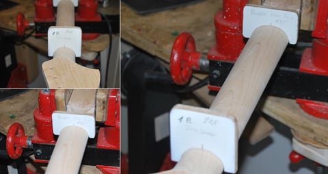 Da das Halsprofil nach der Vorgabe des mitgelieferten Hals gemacht werden soll, wird genauestens mit den angefertigten Schablonen gearbeitet. 
