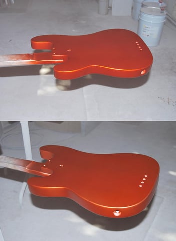 Es muss in mehreren Gängen eine Dünne Schicht aufgetragen werden. Nach der ersten Schicht ist es eher ein orange statt rot.