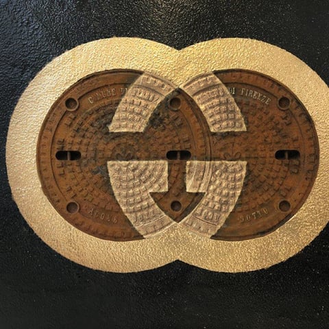 michael scheirl, "eau de toilette", 2019, 150 x 200 cm, asphalt art/mixed media – erlas galerie