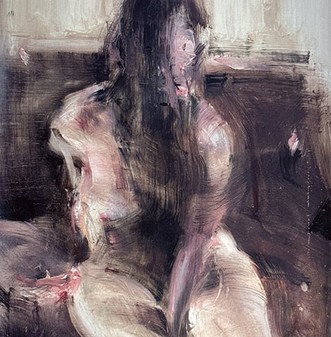 alessandro papetti, "assenza", 2023, 55 x 33 cm, oil on canvas – erlas galerie