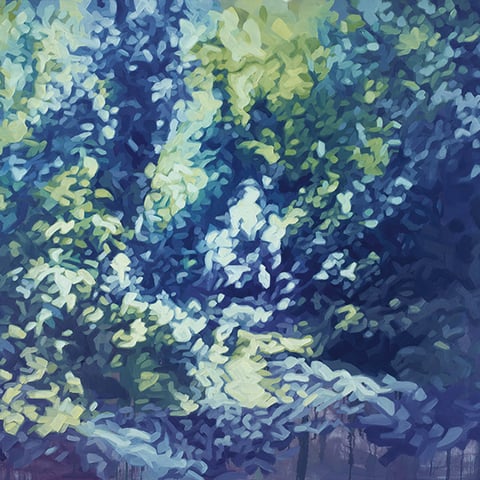 adam bota, "waldgeister", 2020, 150 x 200 cm, öl auf leinwand – erlas galerie