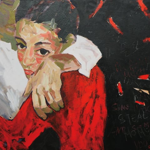 sigrid hutter, "sweet thing", 2016, 100 x 150 cm, acryl auf leinwand – erlas galerie