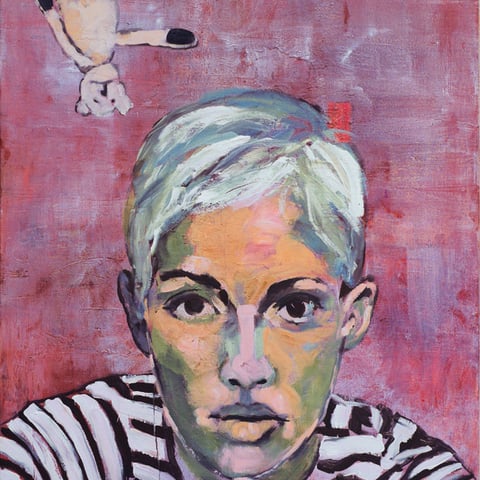 sigrid hutter, "das wahlzuckerl", 2015, 160 x 120 cm, acryl auf leinwand – galerie erlas