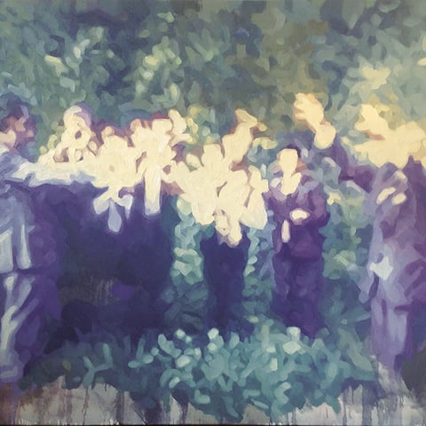 adam bota "blaskapelle", 2019, öl auf leinwand, 140 x 180 cm – erlas galerie