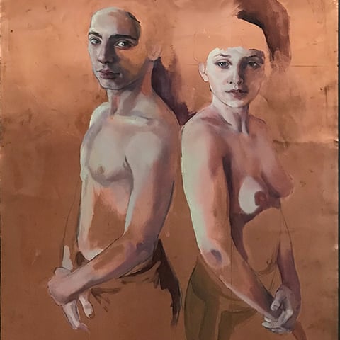 raffaella busdon, "iperuranio", 2021, 92 x 60 cm, oil on copper – erlas galerie