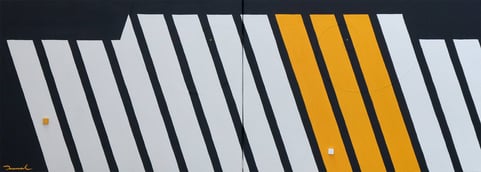 SKY LIGHT  4   910mm*333mm (455mm*333mm each)  P8*2   2022  acrylic on canvas, wood