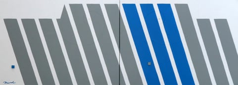 SKY LIGHT  3   910mm*333mm (455mm*333mm each)  P8*2   2022  acrylic on canvas, wood