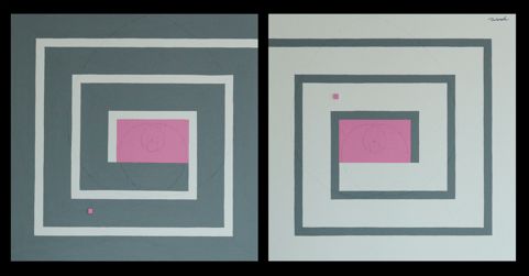 IN - OUT 4   455mm*455mm   S8*2   2023  acrylic on canvas, wood