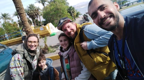 Selfie mit dem netten Taxifahrer in Akaba 