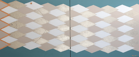 DRAGON RIDER 2   910mm*380mm(455mm*380mm each)   F8*2   2024  acrylic on canvas, wood