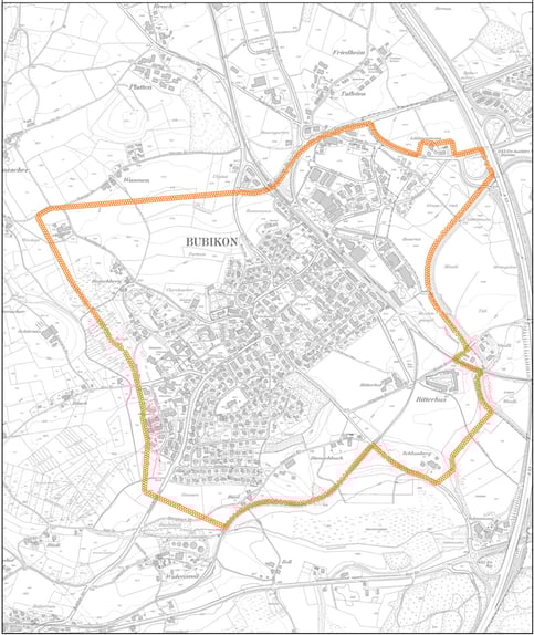 Das Versorgungsgebiet der EGB Bubikon (Screenshot eg-bubikon.ch)